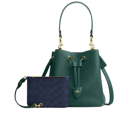 Coach Women's Rowan Bucket Bag Gold/Emerald