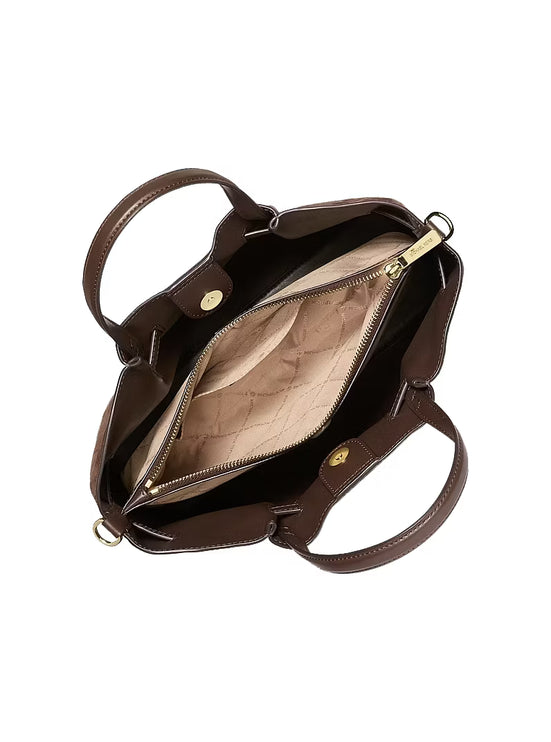 Michael Kors Women's Carson Medium Satchel Bag Nutmeg