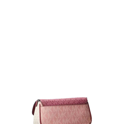 Michael Kors Women's Jet Set Travel Small Color-Block Signature Logo Crossbody Bag With Pouch Maroon
