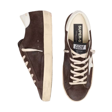Golden Goose Women's Super-Star Star in Brown Suede with White Star