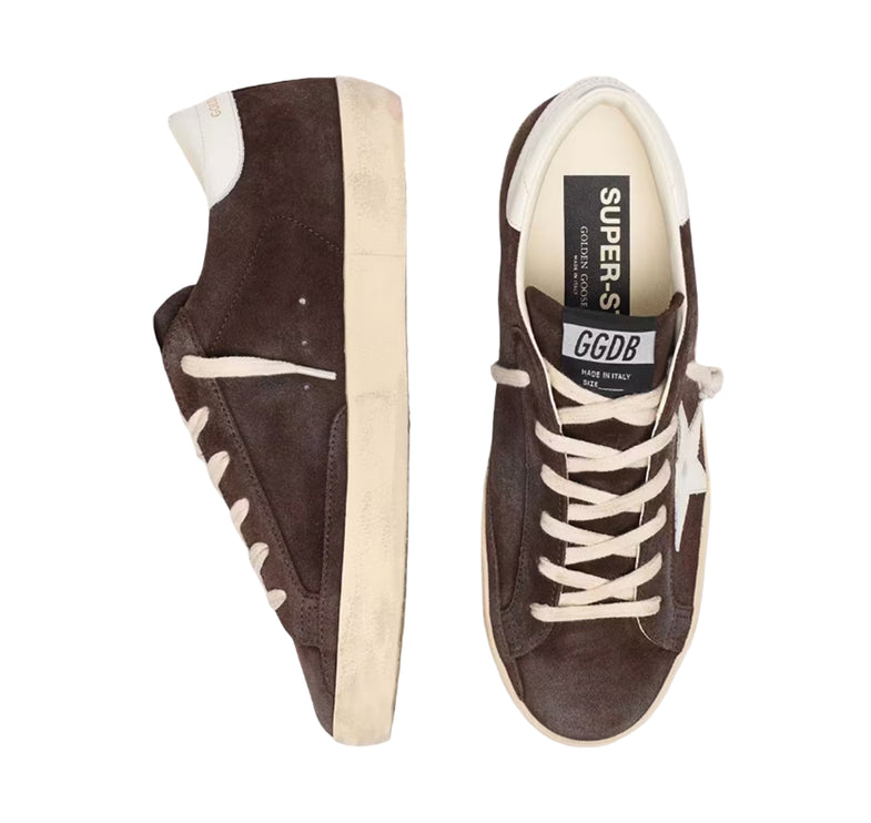 Golden Goose Women's Super-Star Star in Brown Suede with White Star