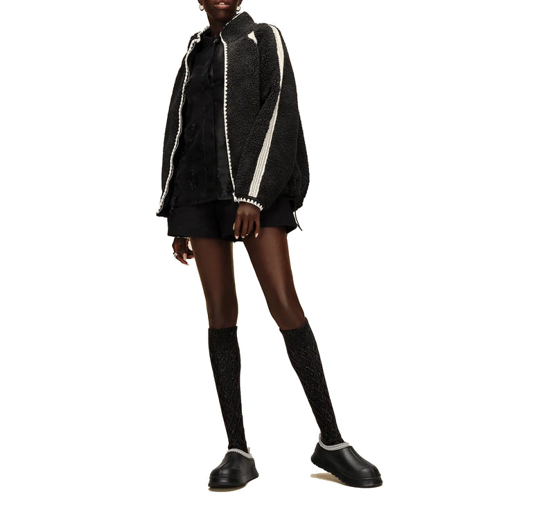 UGG Women's Nikia Crochet UGGfluff Jacket Black