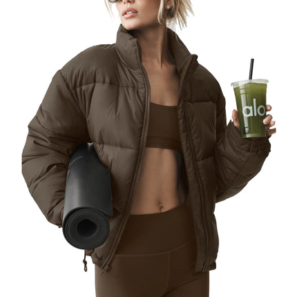alo Women's Cold Front Puffer Jacket Espresso