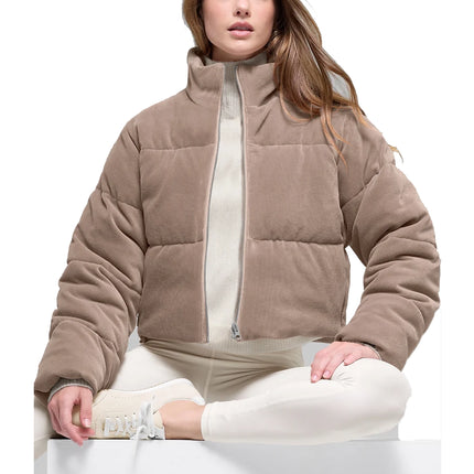 alo Women's Micro Corduroy Dreamy Puffer Chai Latte