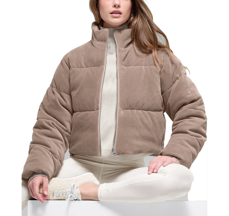 alo Women's Micro Corduroy Dreamy Puffer Chai Latte