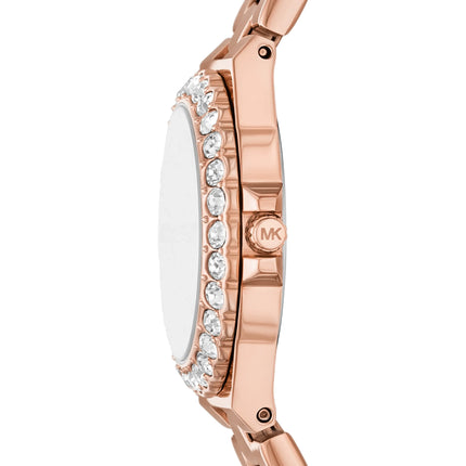 Michael Kors Women's Mini Lennox Pavé Rose Gold-Tone Watch Rose Gold MKO1280