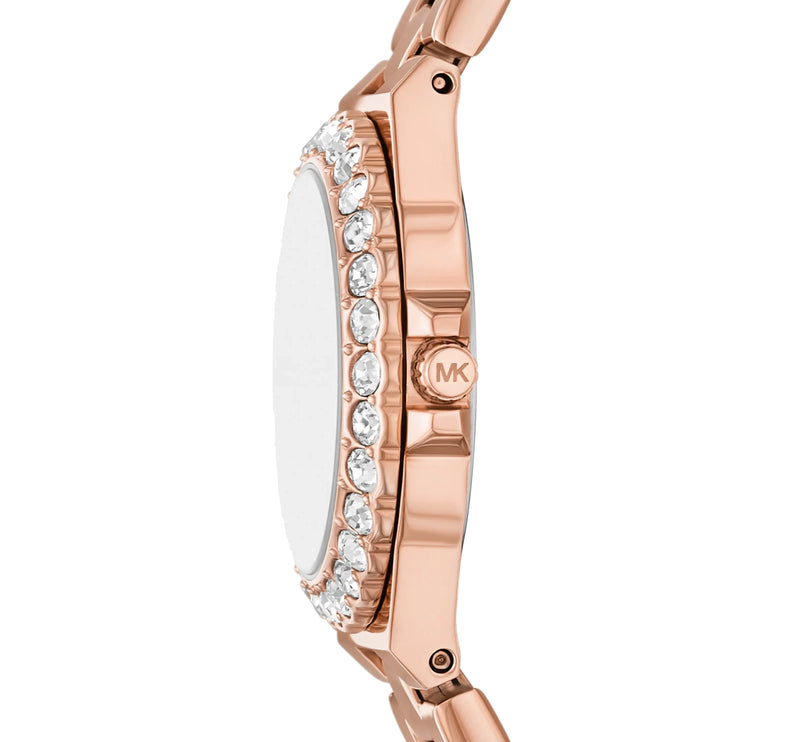Michael Kors Women's Mini Lennox Pavé Rose Gold-Tone Watch Rose Gold MKO1280