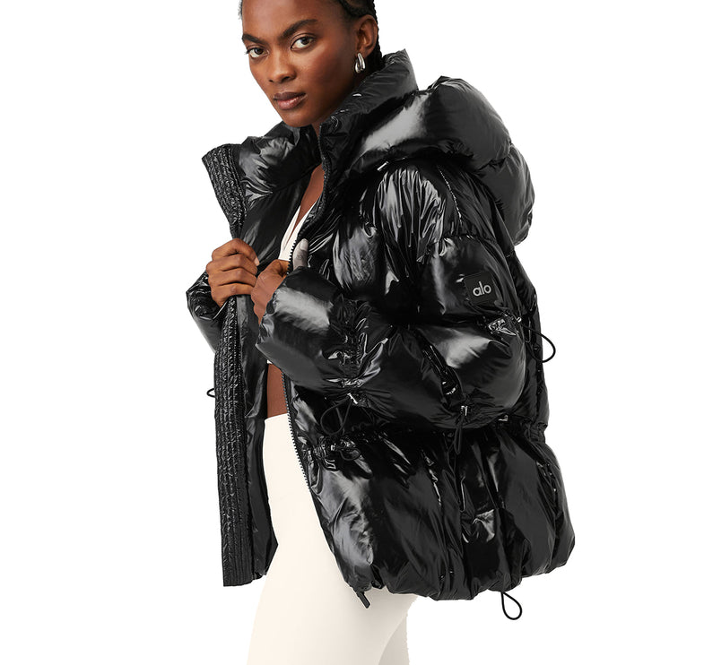 alo Women's Stunner Puffer Jacket Black