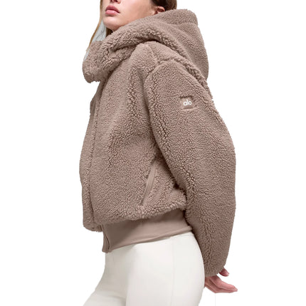 alo Women's Foxy Sherpa Jacket Chai Latte