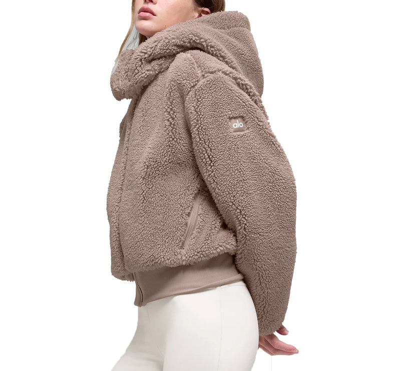 alo Women's Foxy Sherpa Jacket Chai Latte