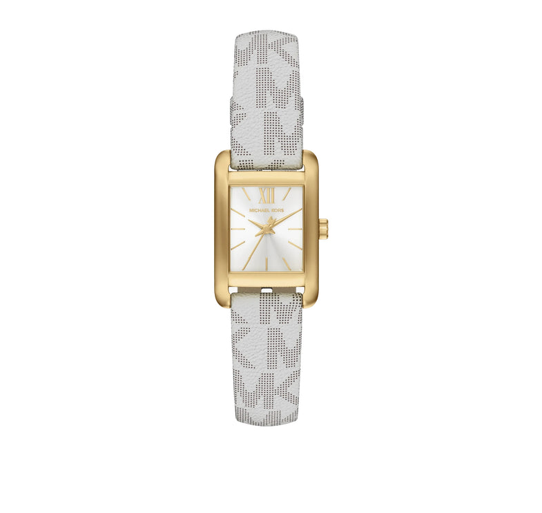 Michael Kors Women's Mini Monroe Gold-Tone and Logo Strap Watch Gold