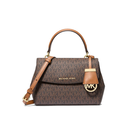 Michael Kors Women's Ava Extra-Small Signature Logo Crossbody Bag Brown/Acorn