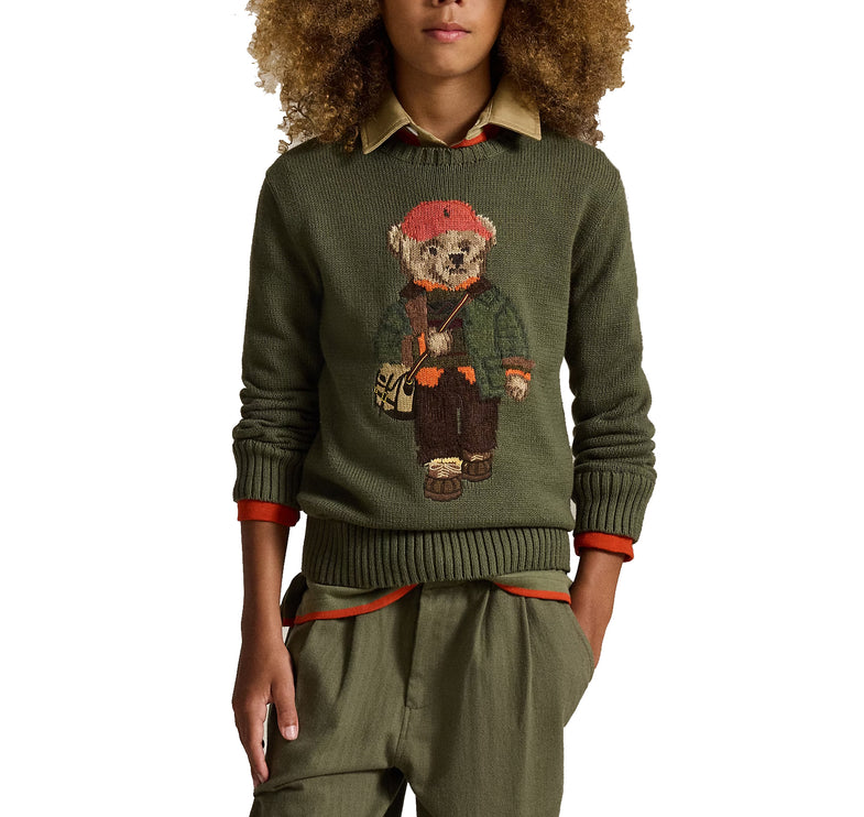 Polo Ralph Lauren Boy's Polo Bear Sweater Cruise Olive