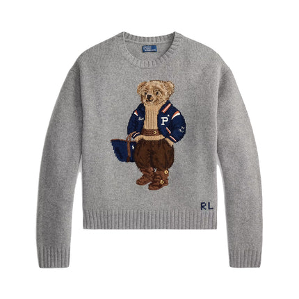 Polo Ralph Lauren Women's Polo Bear Wool-Cashmere Sweater Gray Heather