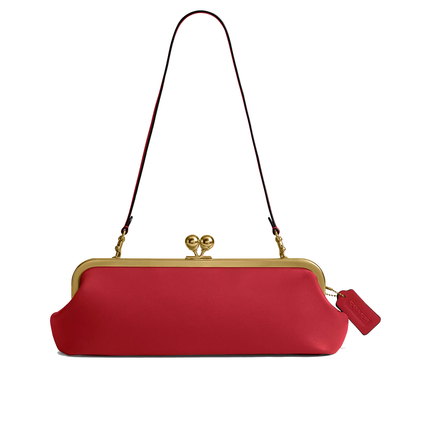 Coach Women's Kisslock Frame Bag 30 Brass/Poppy