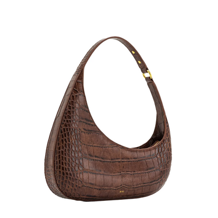 JW PEI Women's Harlee Shoulder Bag Brown Croc/Gold