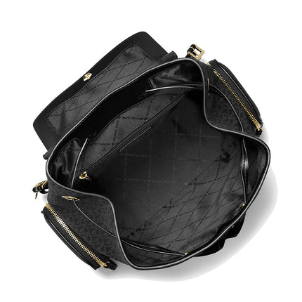 Michael Kors Women's Jet Set Large Logo Backpack Black/Gold