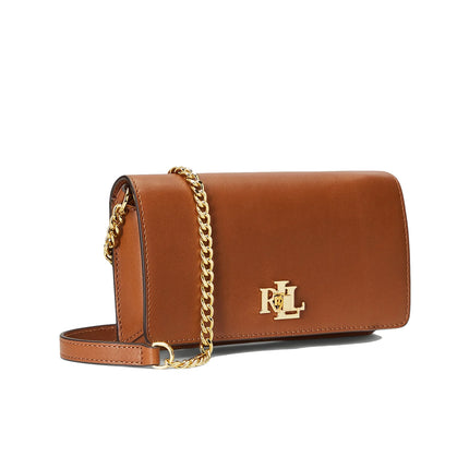 Polo Ralph Lauren Women's Leather Crossbody Turn Lock Tech Case Tan