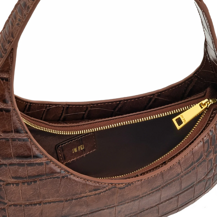 JW PEI Women's Harlee Shoulder Bag Brown Croc/Gold