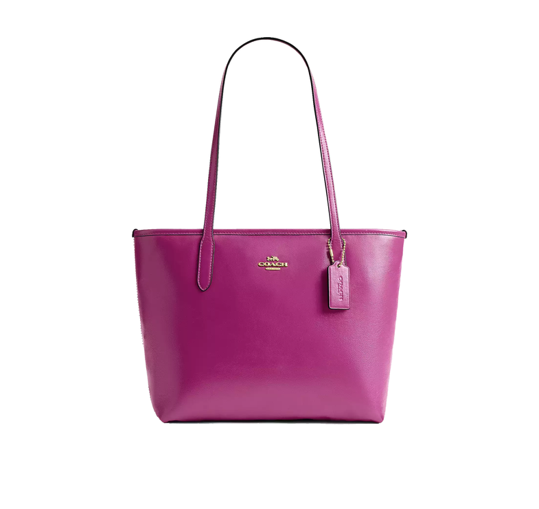 Coach Women's Medium City Tote Bag Gold/Magenta