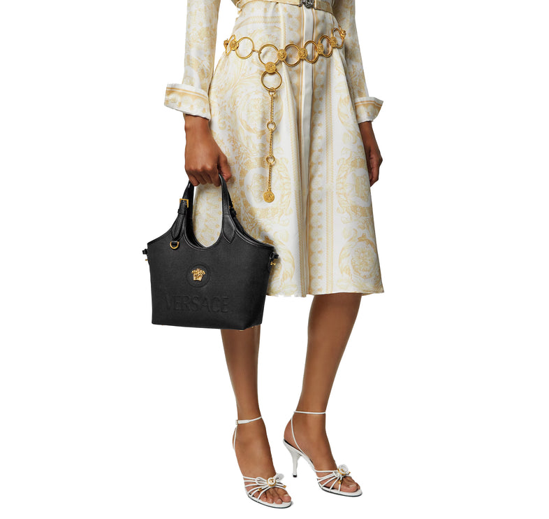 Versace Women's La Medusa Canvas Mini Tote Black