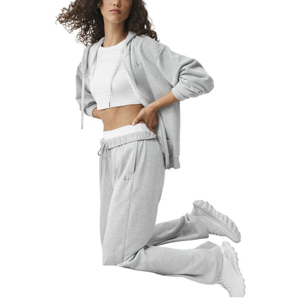 alo Women's Accolade Full Zip Hoodie Athletic Heather Grey