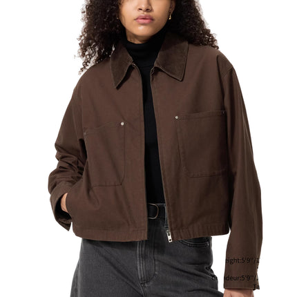 Uniqlo Unisex Zip Up Short Jacket 38 Dark Brown