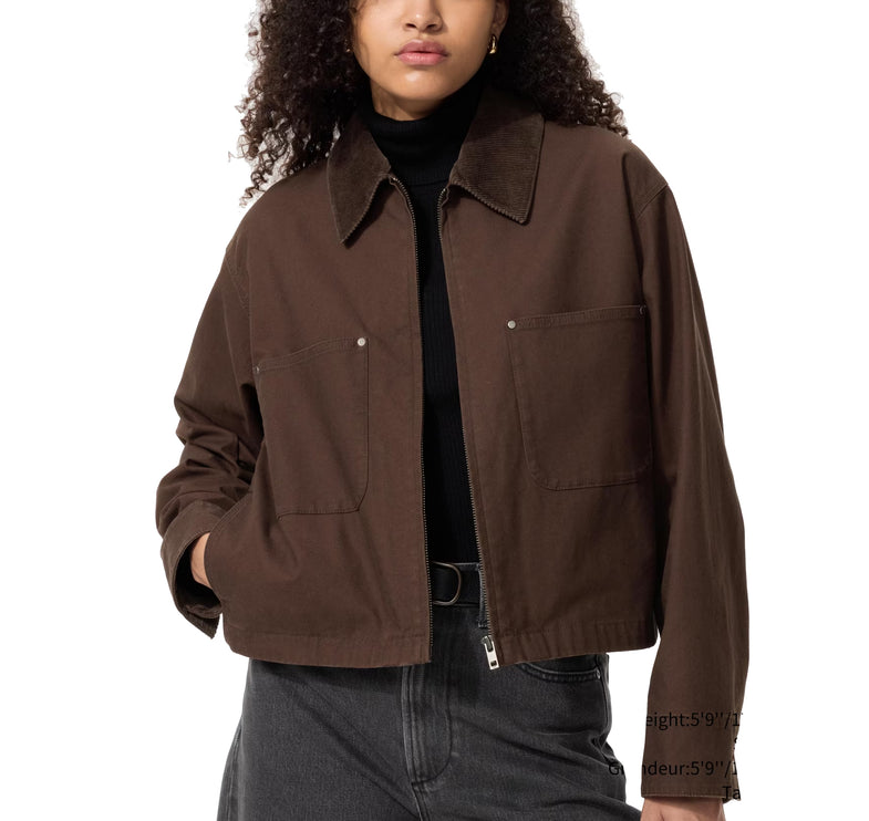 Uniqlo Unisex Zip Up Short Jacket 38 Dark Brown