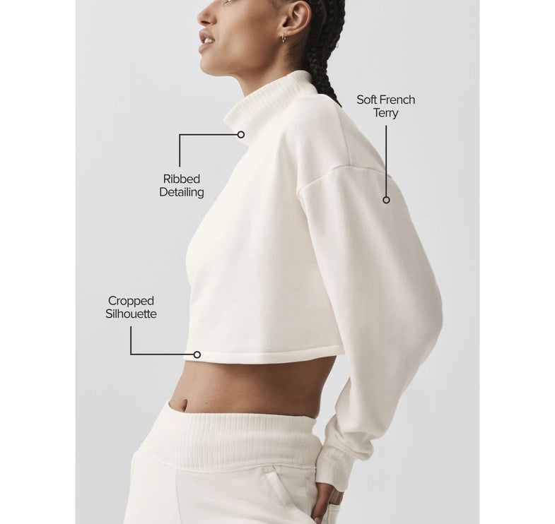 alo Women's Cropped Serenity Coverup Ivory