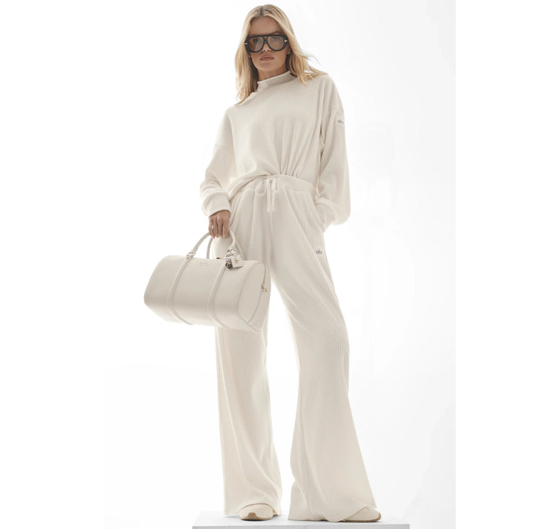 alo Women's Muse Crew Neck Pullover Ivory