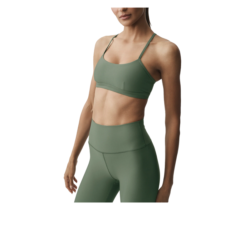 alo Women's Airlift Intrigue Bra Bamboo Green