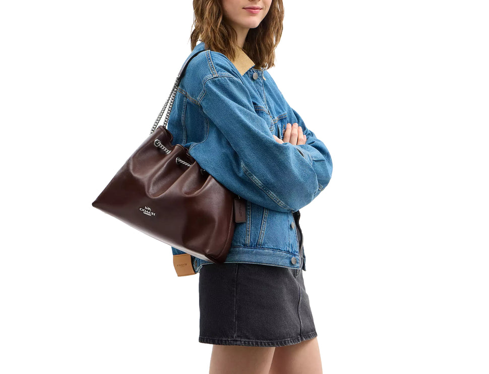 Coach Women's Evelyn Shoulder Bag Silver/Maple