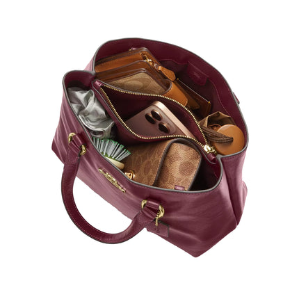 Coach Women's Station Carryall Bag Gold/Dark Cherry