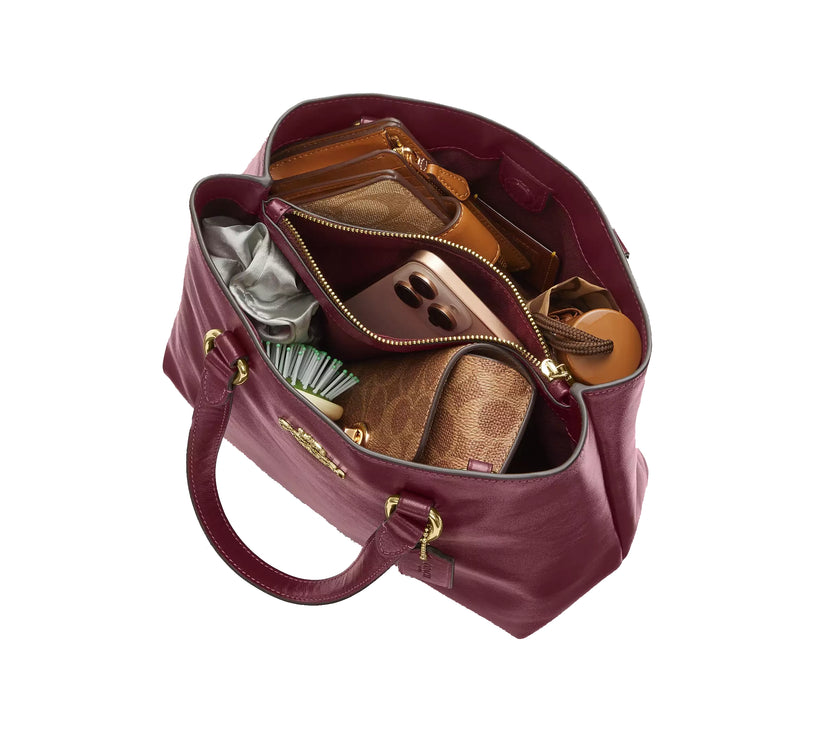 Coach Women's Station Carryall Bag Gold/Dark Cherry