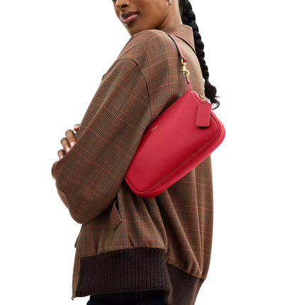Coach Women's Plaza Bag Brass/Scarlet