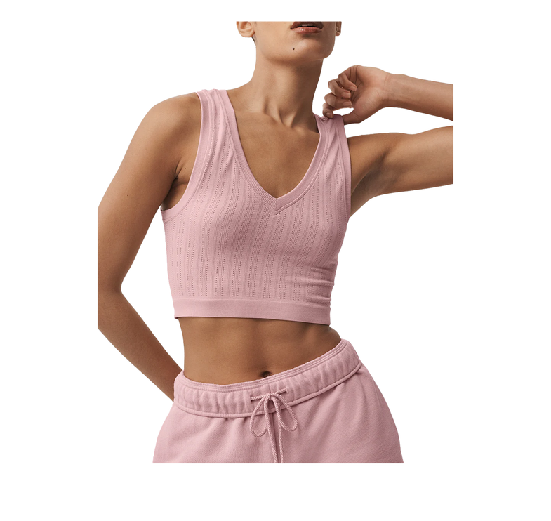 alo Women's Seamless Pointelle Tank Vintage Pink