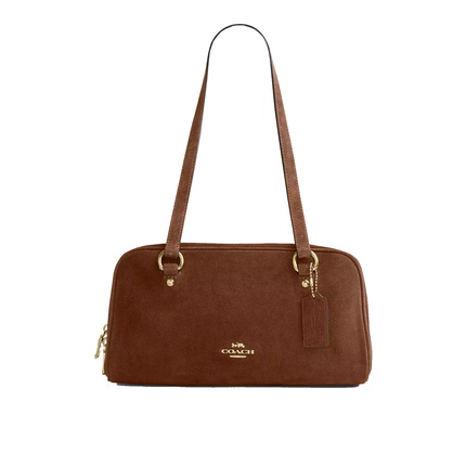 Coach Women's Sydney Shoulder Bag Suede/Gold/Warm Brown