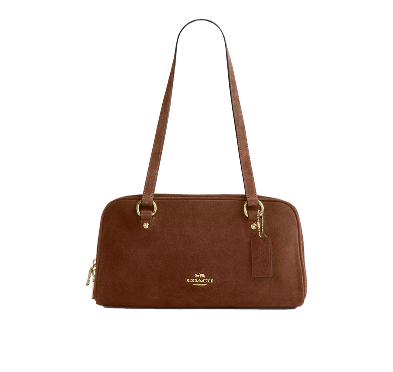 Coach Women's Sydney Shoulder Bag Suede/Gold/Warm Brown