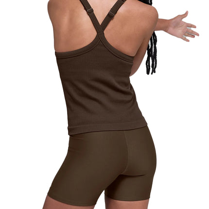 alo Women's Seamless Ribbed Favorite Full Length Bra Tank Espresso