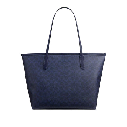 Coach Women's City Tote Bag In Signature Canvas Gold/Navy