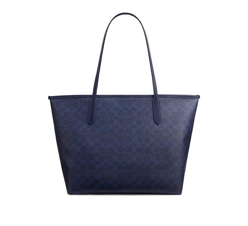 Coach Women's City Tote Bag In Signature Canvas Gold/Navy
