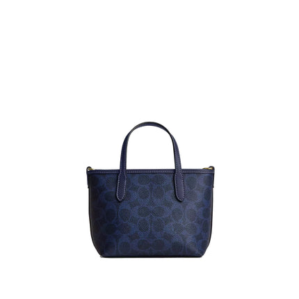 Coach Women's City Mini Tote Bag In Signature Canvas Gold/Navy