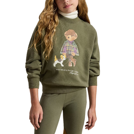 Polo Ralph Lauren Girl's Polo Bear Fleece Sweatshirt Cruise Olive