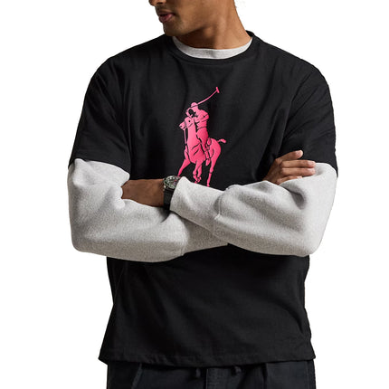 Polo Ralph Lauren Unisex Pink Pony Classic Fit Jersey T-Shirt Polo Black