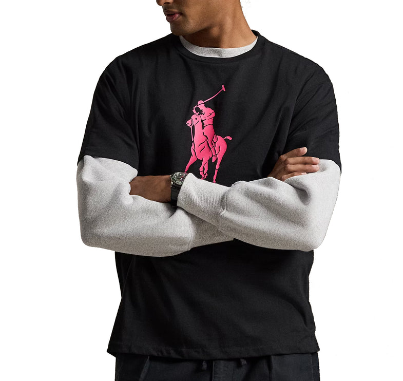 Polo Ralph Lauren Unisex Pink Pony Classic Fit Jersey T-Shirt Polo Black