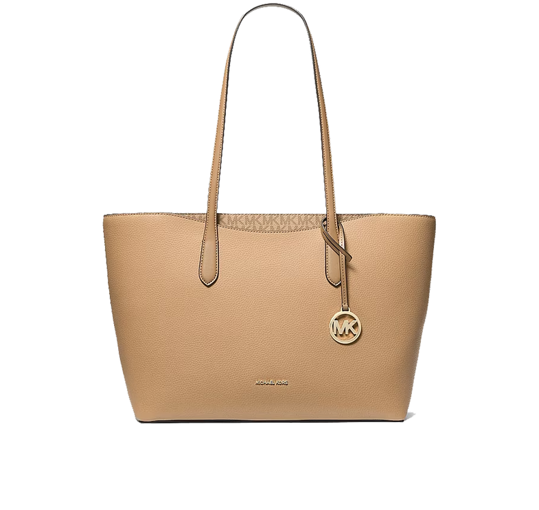 Michael Kors Women's Arden Large Pebbled Leather Tote Bag Camel