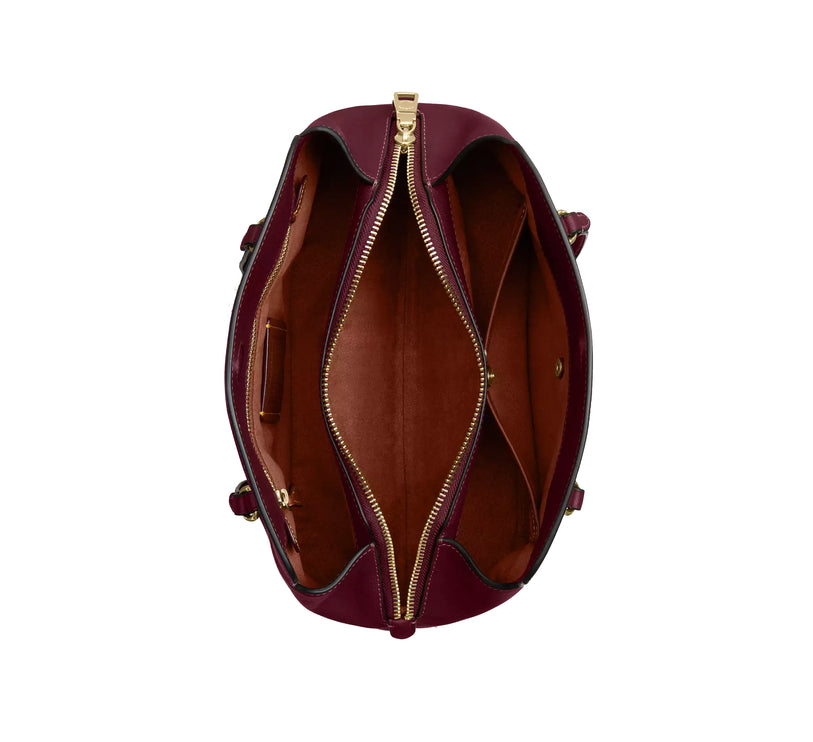 Coach Women's Elise Shoulder Bag Gold/Dark Cherry