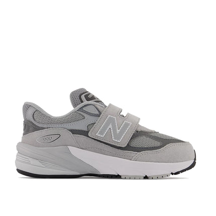 New Balance Little Kid's FuelCell 990v6 Hook & Loop Grey with Silver PV990GL6