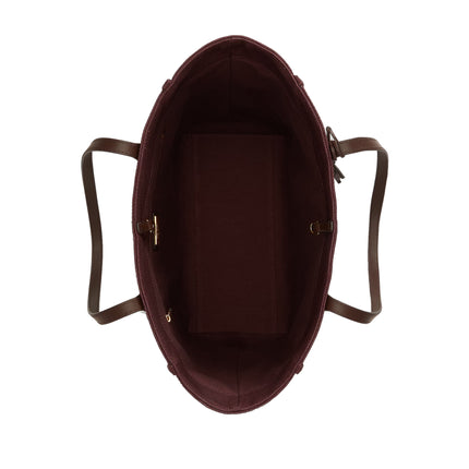 Polo Ralph Lauren Women's Dog-Embroidered Large Cameryn Tote Bag Dark Garnet/Brown