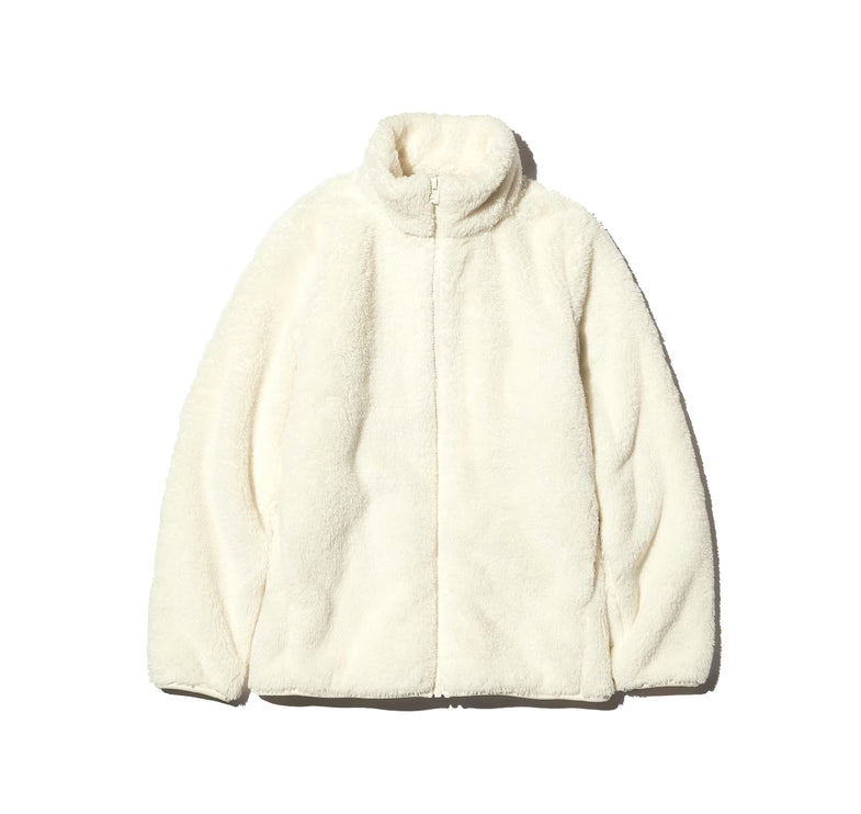Uniqlo Women's Fluffy Yarn Fleece Full-Zip Jacket 01 Off White